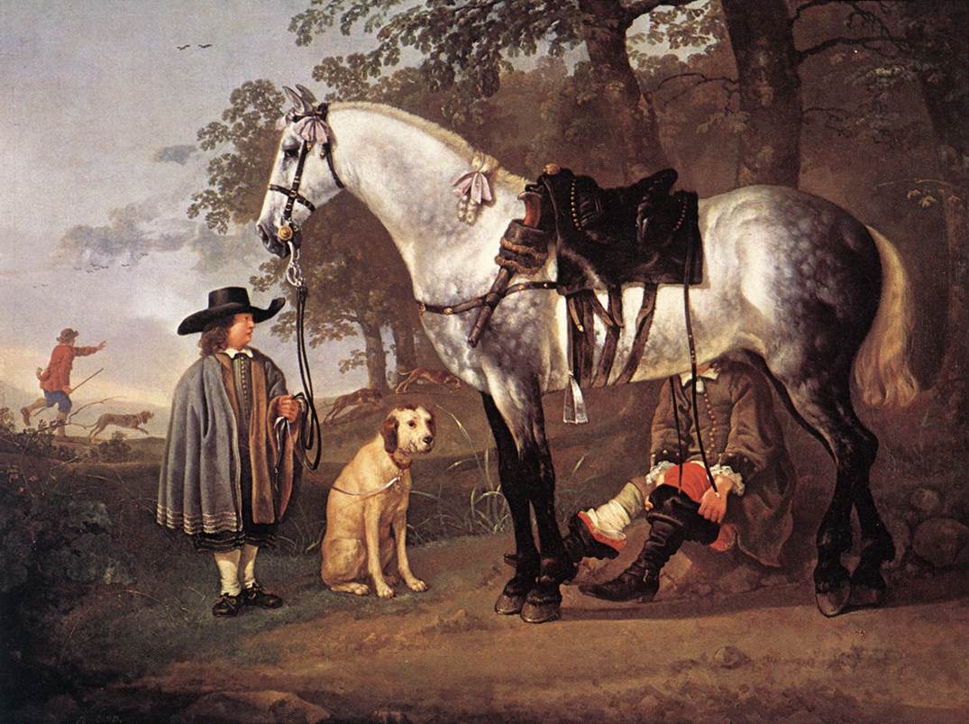 Grey Caballo En Paisaje Cuyp — Aelbert Cuyp