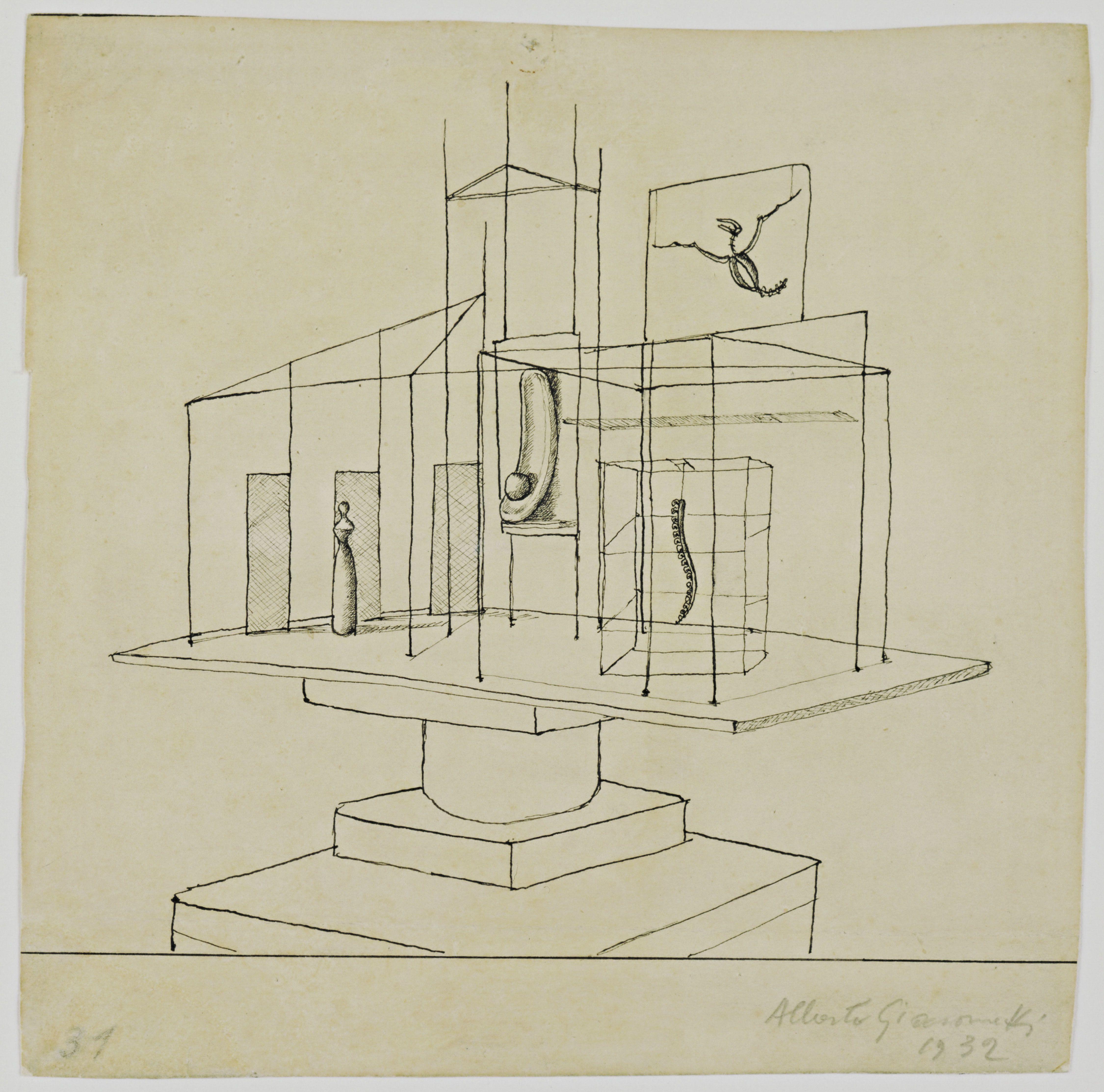 Estudio Para Palacio En 4 Am Giacometti — Alberto Giacometti — Expresionismo