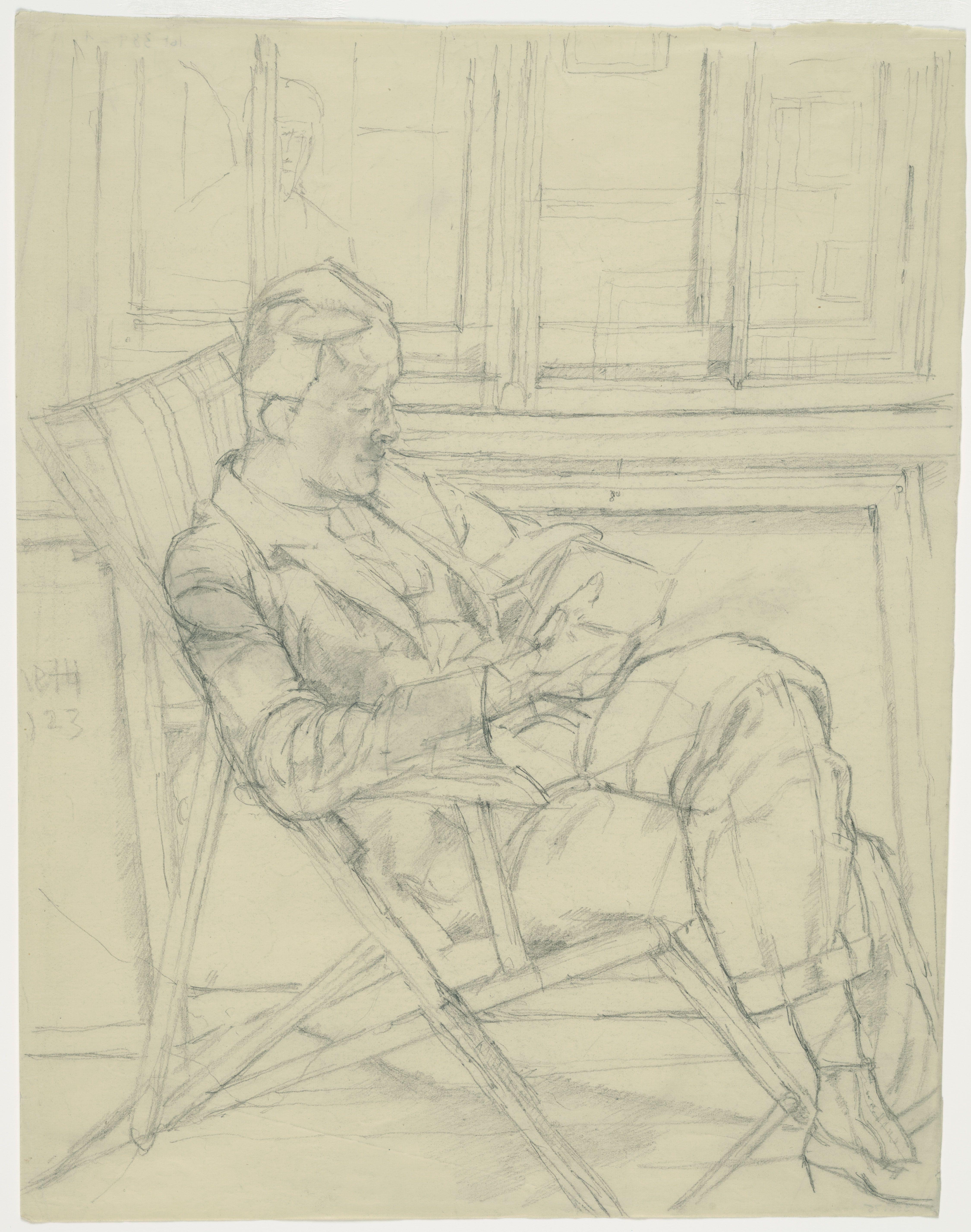 Hombre Leyendo Libro Giacometti — Alberto Giacometti — Expresionismo