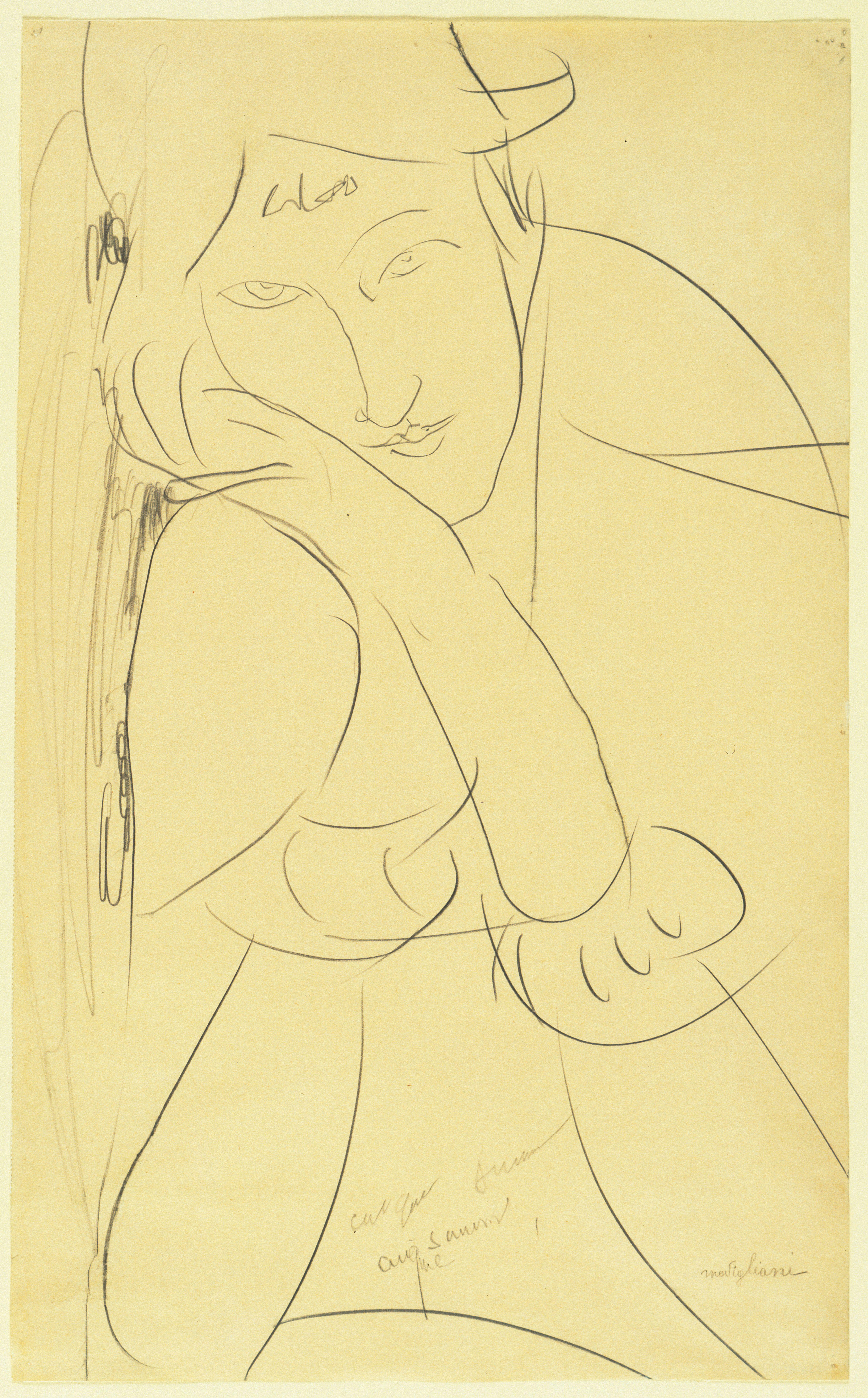 Mujer Cabeza Sobre Mano Modigliani — Amedeo Modigliani — Expresionismo
