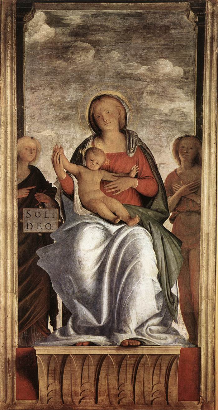 Madonna Y Nino Con Two Angeles Bramantino — Bramantino
