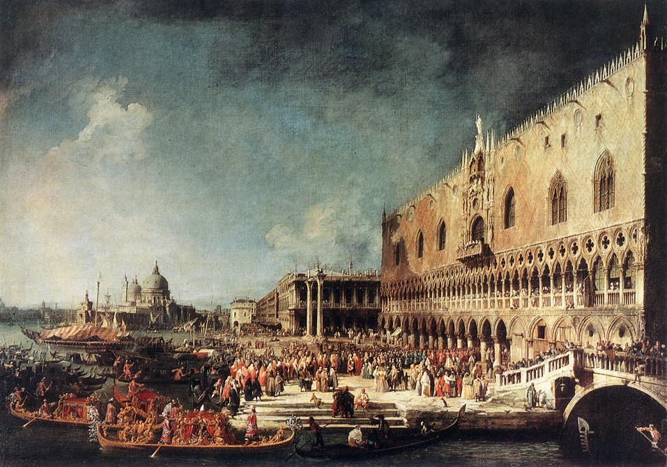 Arrival De French Ambassador En Venice Canaletto — Canaletto — Vedutismo