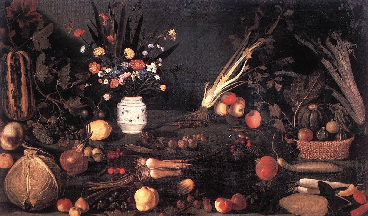 Bodegon Con Flores Y Fruta Attributed Caravaggio — Caravaggio — Barroco