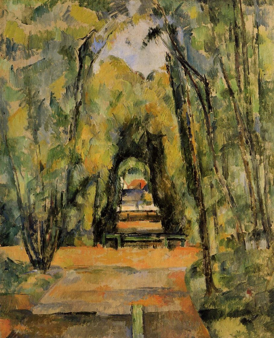 Arbol Lined Lane En Chantilly Cezanne — Cezanne — Posimpresionismo