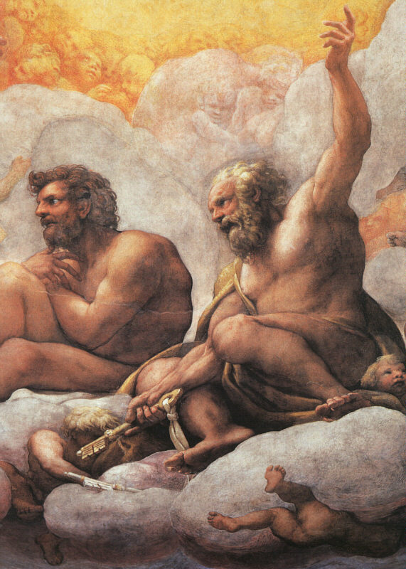Apostles Peter Y Paul Detalle De Cupola Fresco Correggio — Correggio