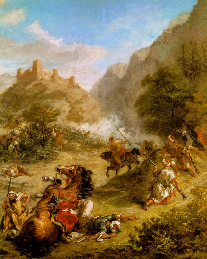Arabs Skirmishing En Mountains Delacroix — Delacroix — Romanticismo