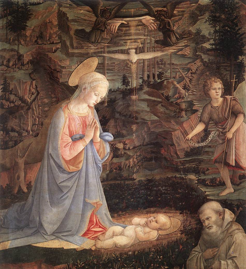 Adoracion De Nino Con Saints 1 Lippi — Fra Filippo Lippi