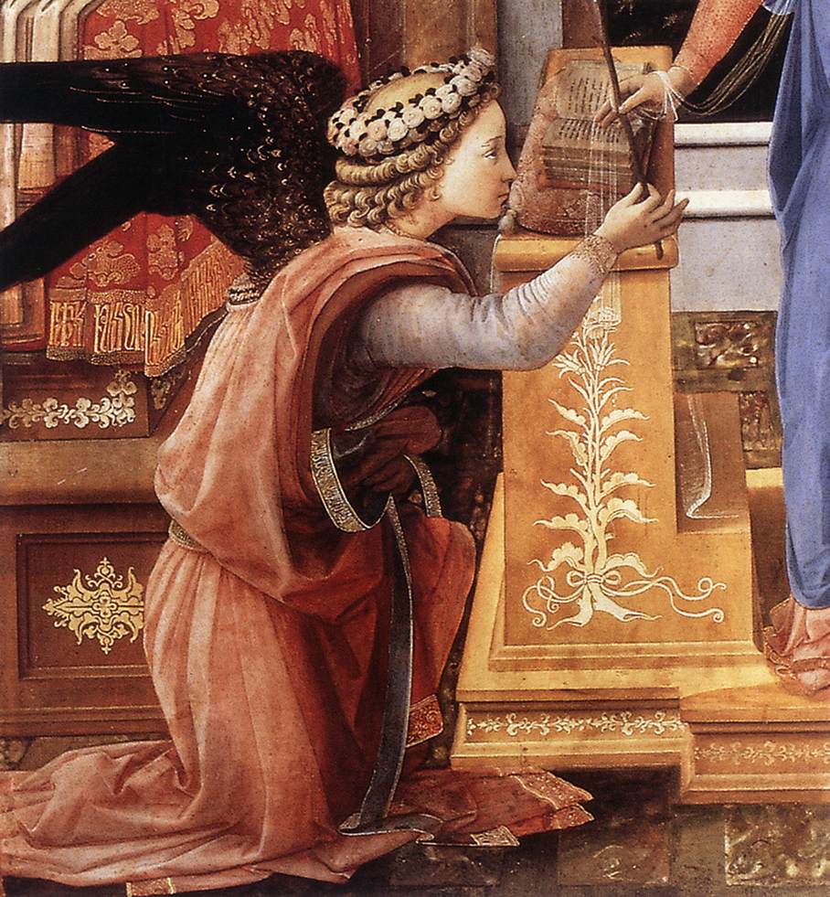 Anunciacion Con Two Arrodillado Donors Detalle 1 Lippi — Fra Filippo Lippi