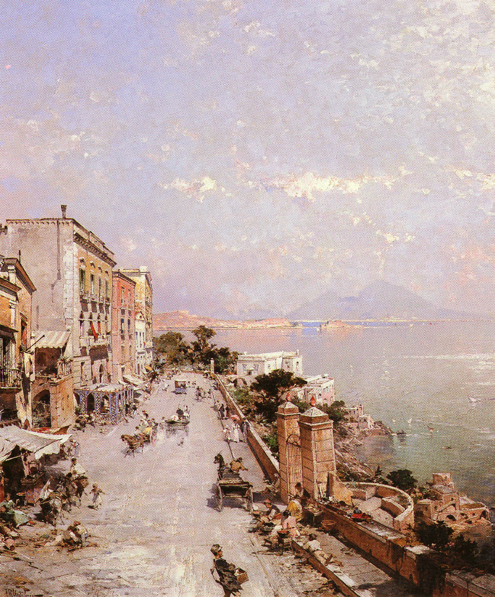 Vista De Posilippo Naples Unterberger — Franz Richard Unterberger