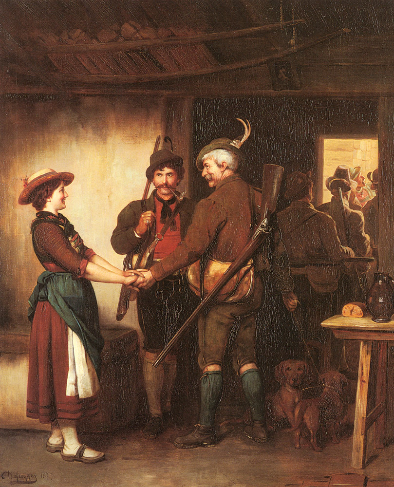 Hunters Farewell Defregger — Franz Von Defregger