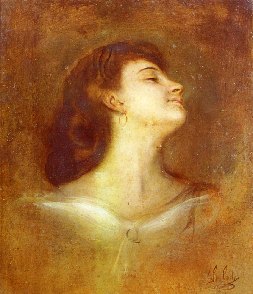 Retrato De Dama En Profile Lenbach — Franz Von Lenbach