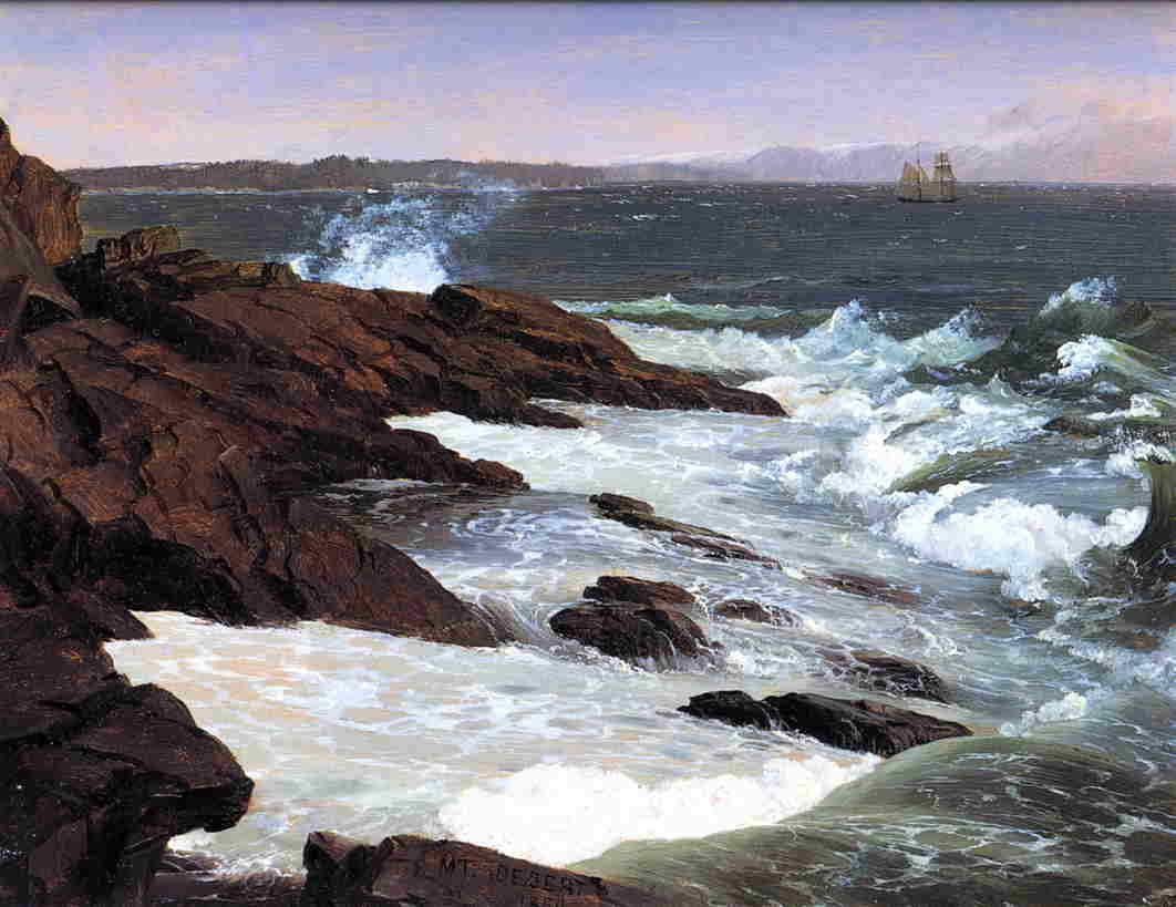 Fog Off Mount Desert Church — Frederic Church