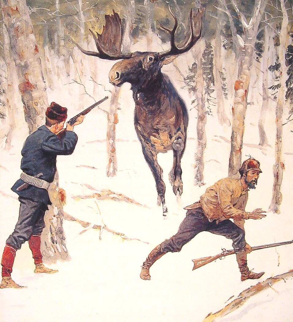 Moose Caceria Remington — Frederic Remington