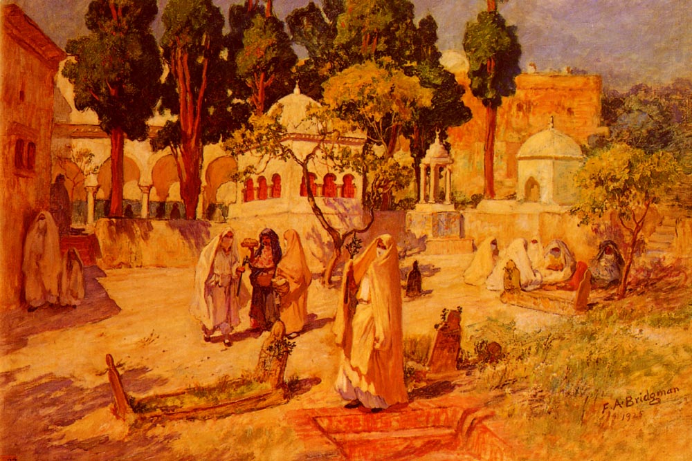 Arab Mujeres En Town Wall Bridgman — Frederick Arthur Bridgman