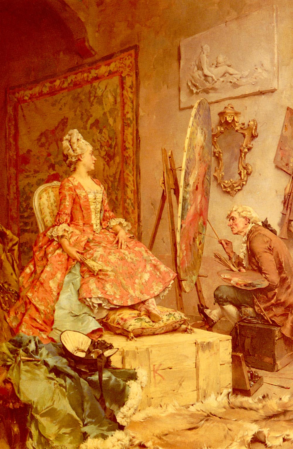 Sentado Para Her Retrato Frederick Hendrik Kaemmerer — Frederick Hendrik Kaemmerer