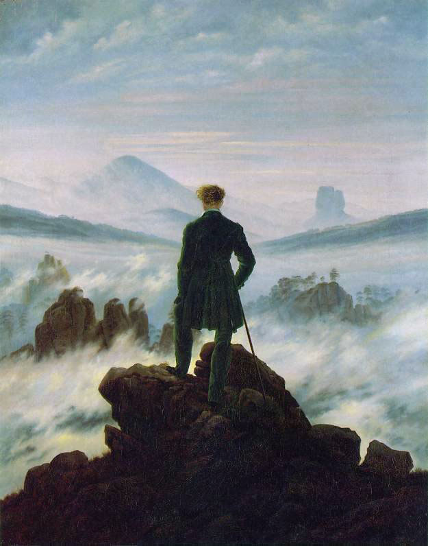 El caminante sobre el mar de niebla, Caspar David Friedrich