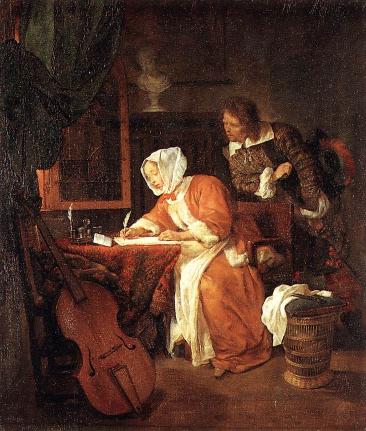 Letter Writer Surprised Metsu — Gabriel Metsu