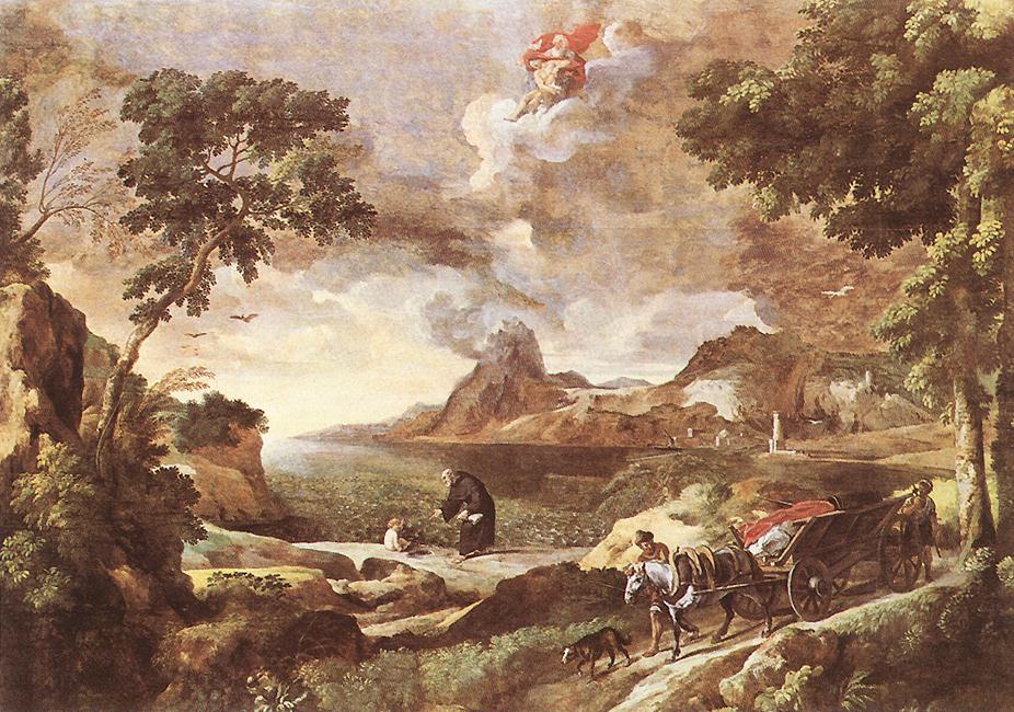 Paisaje Con San Augustine Y Mystery Dughet — Gaspard Dughet