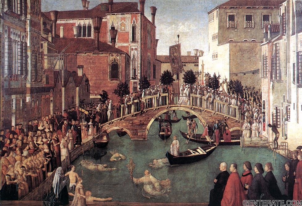 Miracle De Cross En Puente De S Lorenzo Bellini — Gentile Bellini