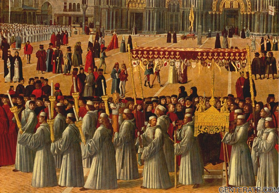 Procesion En Piazza S Marco Detalle Bellini — Gentile Bellini