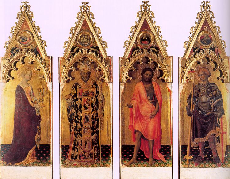 Four Saints De Poliptych Quaratesi Fabriano — Gentile Da Fabriano