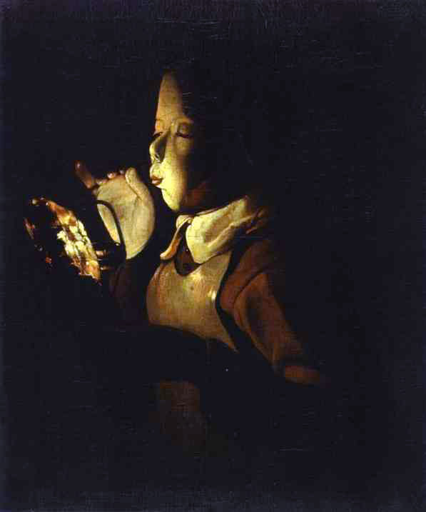 Chico Blowing En Lampara Tour — Georges De La Tour