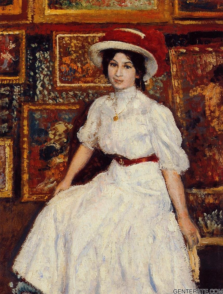 Joven Chica En Blanco Lemmen — Georges Lemmen
