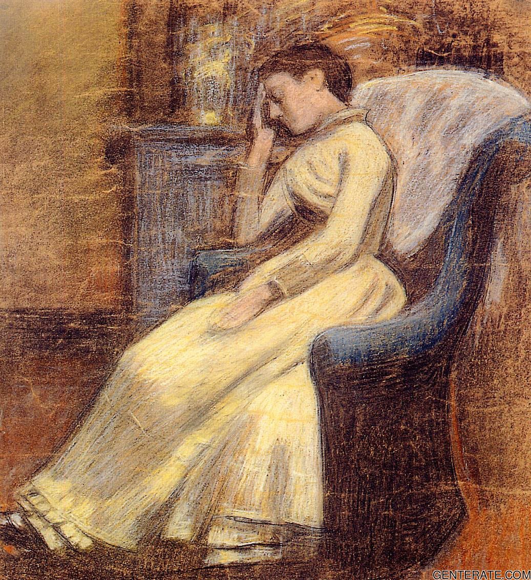 Julie Lemmen Durmiendo En Armchair — Georges Lemmen