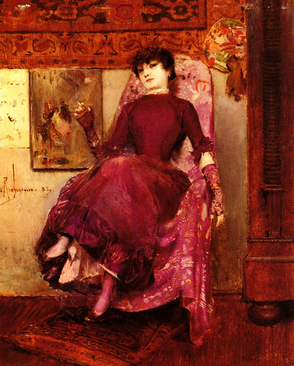 Retrato De Artists Wife En Estudio Rochegrosse — Georges Rochegrosse