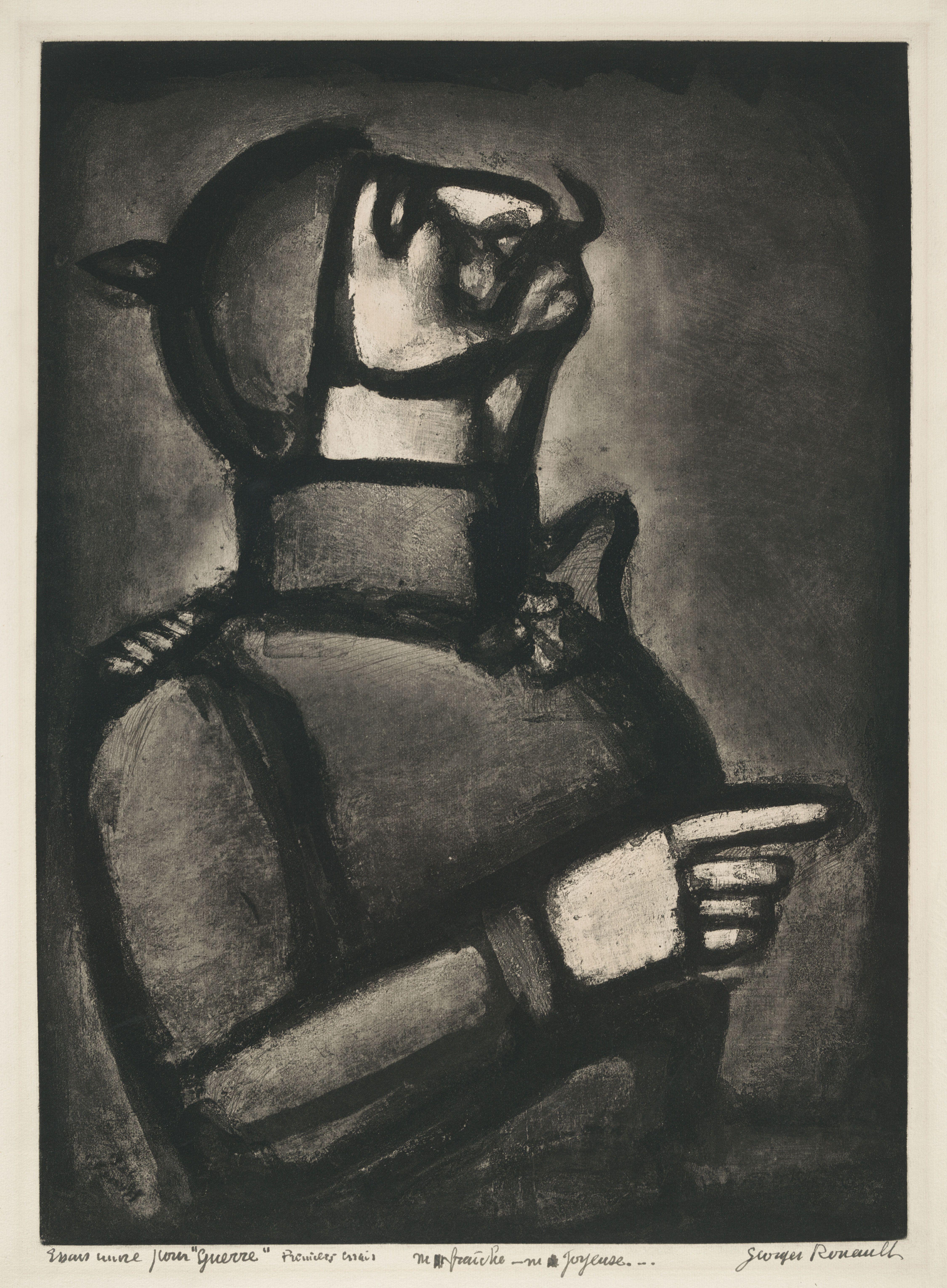 Plus Le Coeur Est Noble Moins Le Col Est Roide Para Illustrated Libro Miserere Rouault — Georges Rouault