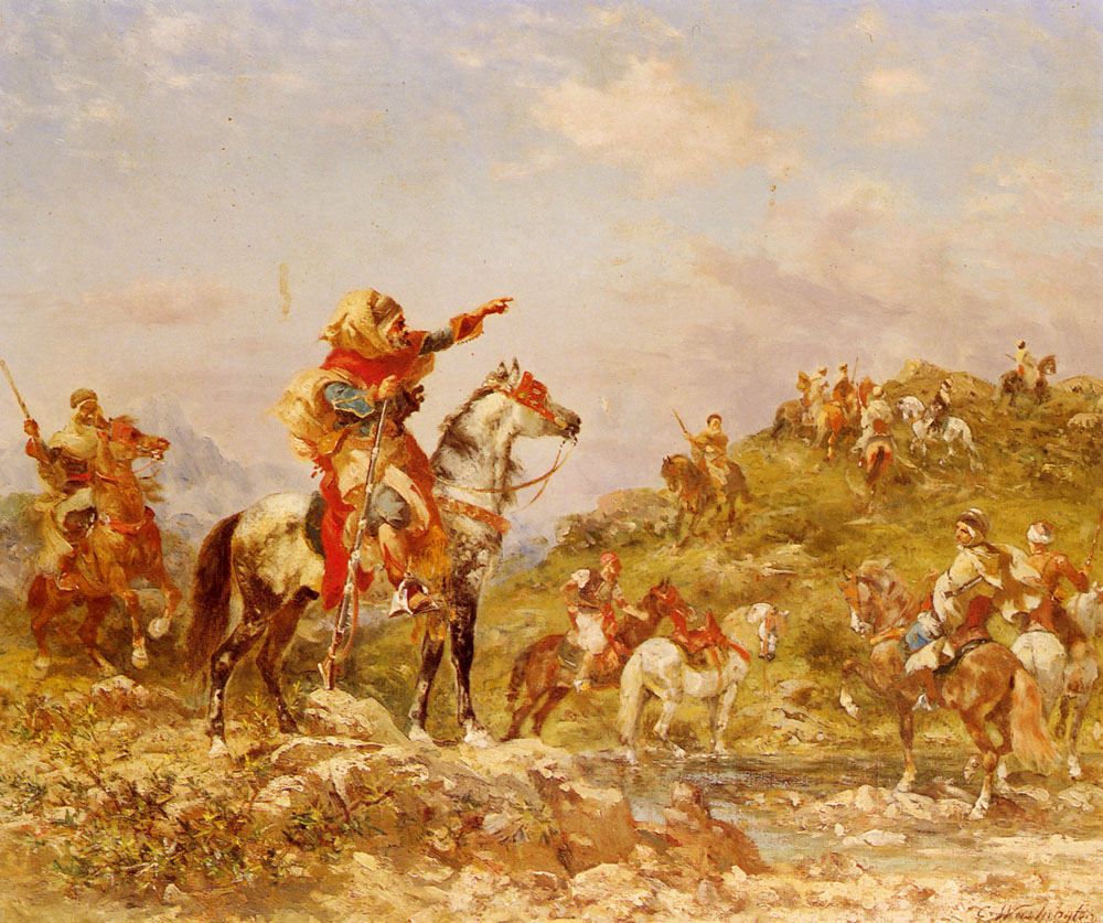 Arab Guerreros Sobre Horseback Washington — Georges Washington