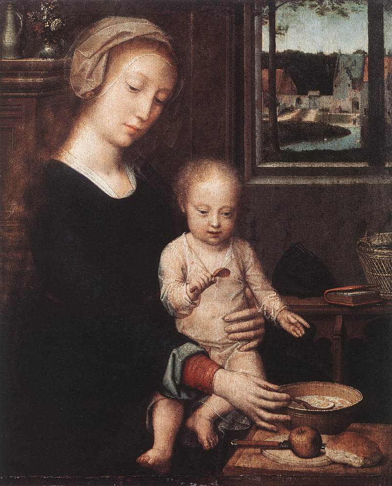 Madonna Y Nino Con Milk Soup David — Gerard David