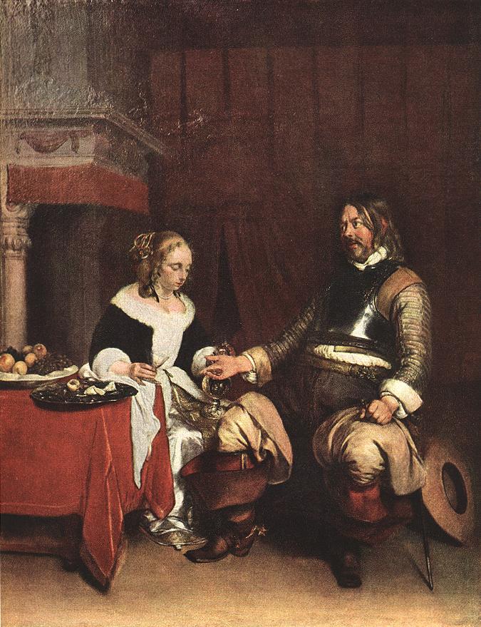 Hombre Offering Mujer Coins Borch — Gerard Ter Borch