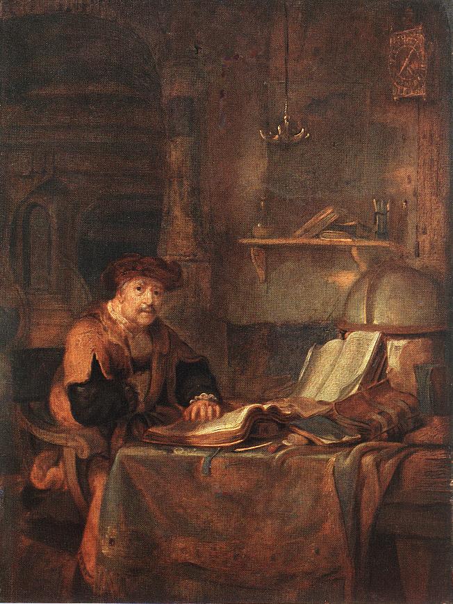 Scholar Con His Books Eeckhout — Gerbrand Van Den Eeckhout
