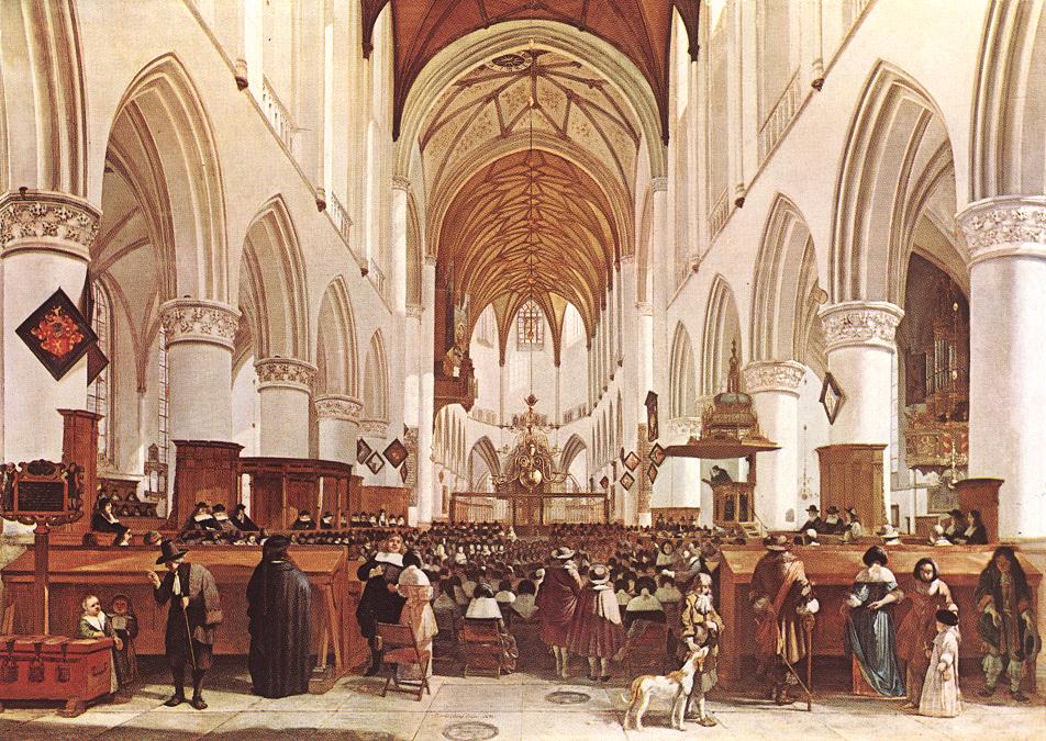 Interior De Grote Kerk San Bavo En Haarlem Berckheyde — Gerrit Adriaensz Berckheyde