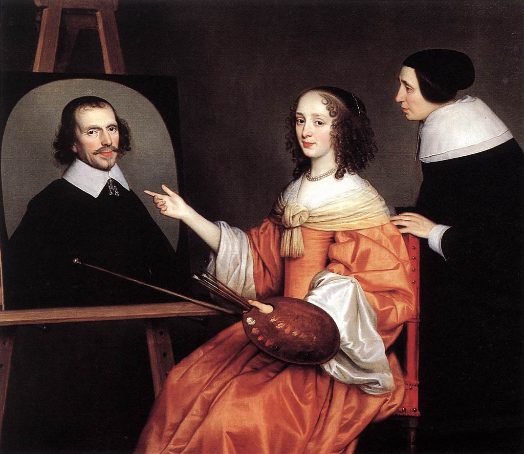 Margareta Maria De Roodere Y Her Parents Honthorst — Gerrit Van Honthorst