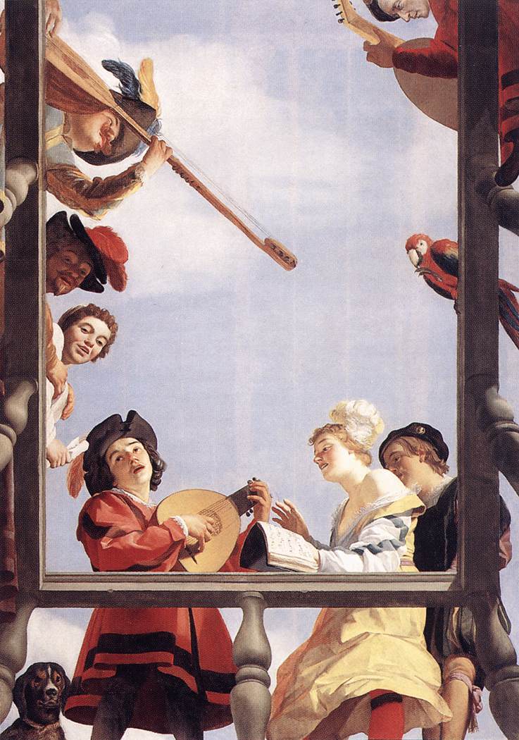 Musical Grupo Sobre Balcony Honthorst — Gerrit Van Honthorst