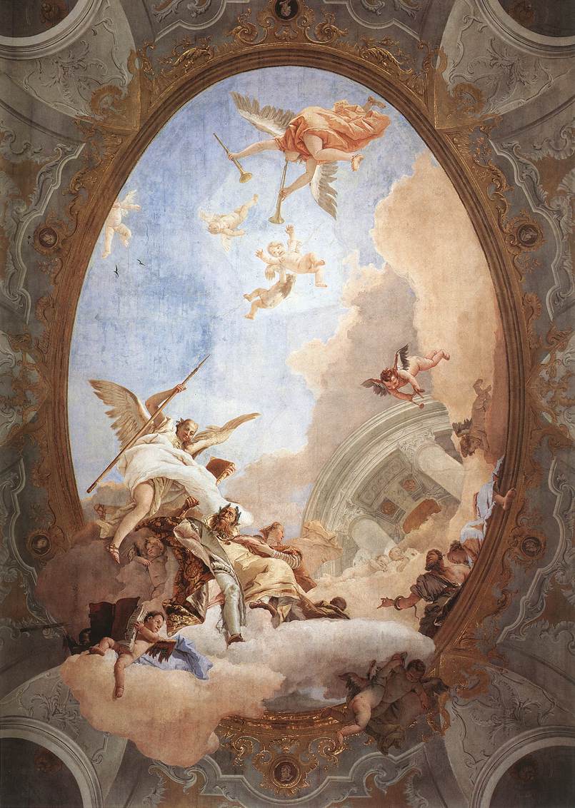 Alegoria De Merit Accompanied De Nobility Y Virtue Tiepolo — Giambattista Tiepolo