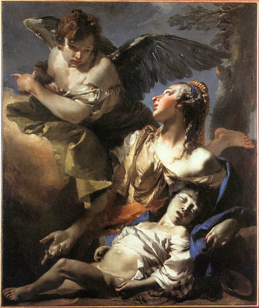 Angel Succouring Hagar Tiepolo — Giambattista Tiepolo