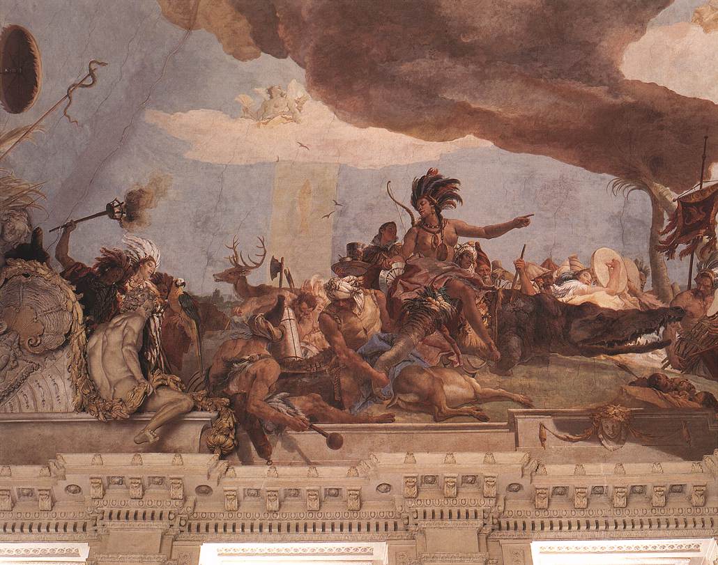 Apolo Y Continents America Left Mano Lado Tiepolo — Giambattista Tiepolo