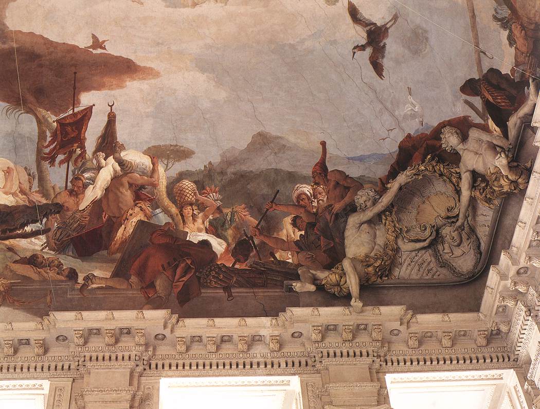 Apolo Y Continents America Right Mano Lado Tiepolo — Giambattista Tiepolo