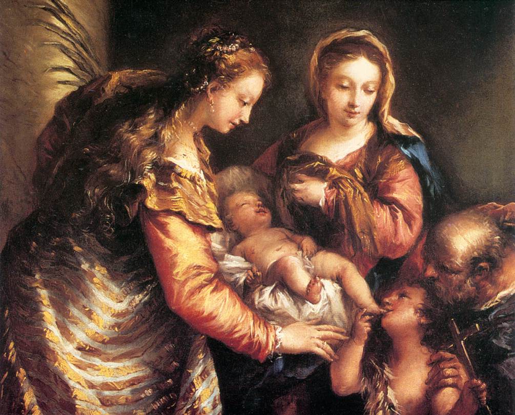 Sagrado Family Con San John Baptist Y San Catherine Guardi — Gianantonio Guardi
