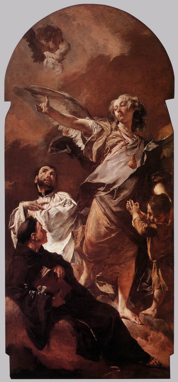 Guardian Angel Con Sts Anthony De Padua Y Gaetano Thi Piazzetta — Giovanni Battista Piazzetta