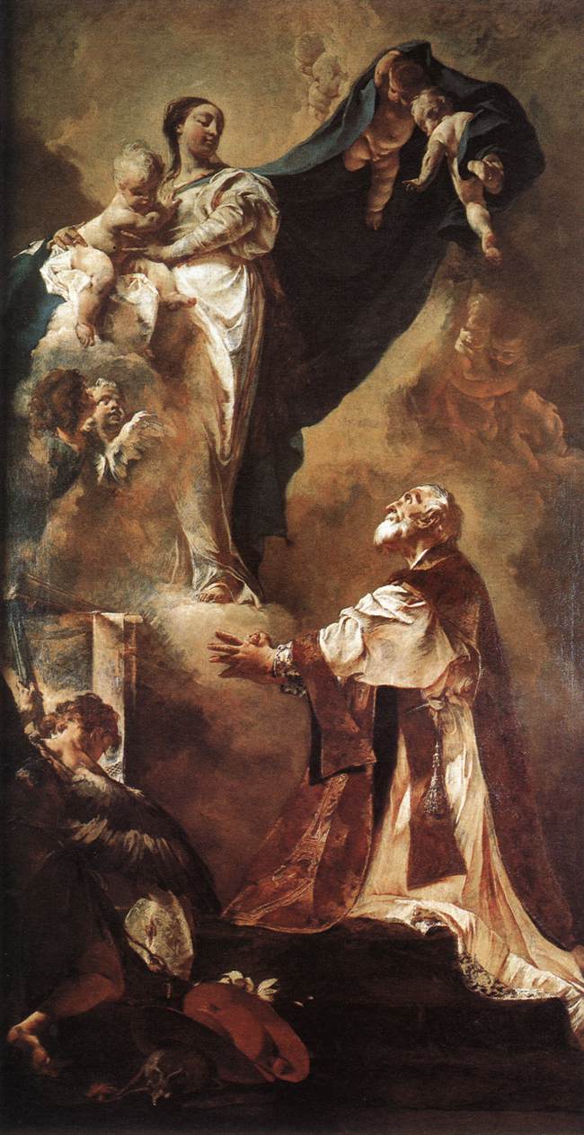 Virgen Apareciendo Hacia San Philip Neri Piazzetta — Giovanni Battista Piazzetta