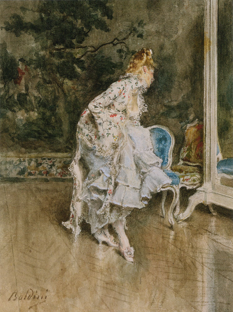 Beauty Antes De Espejo Boldini — Giovanni Boldini