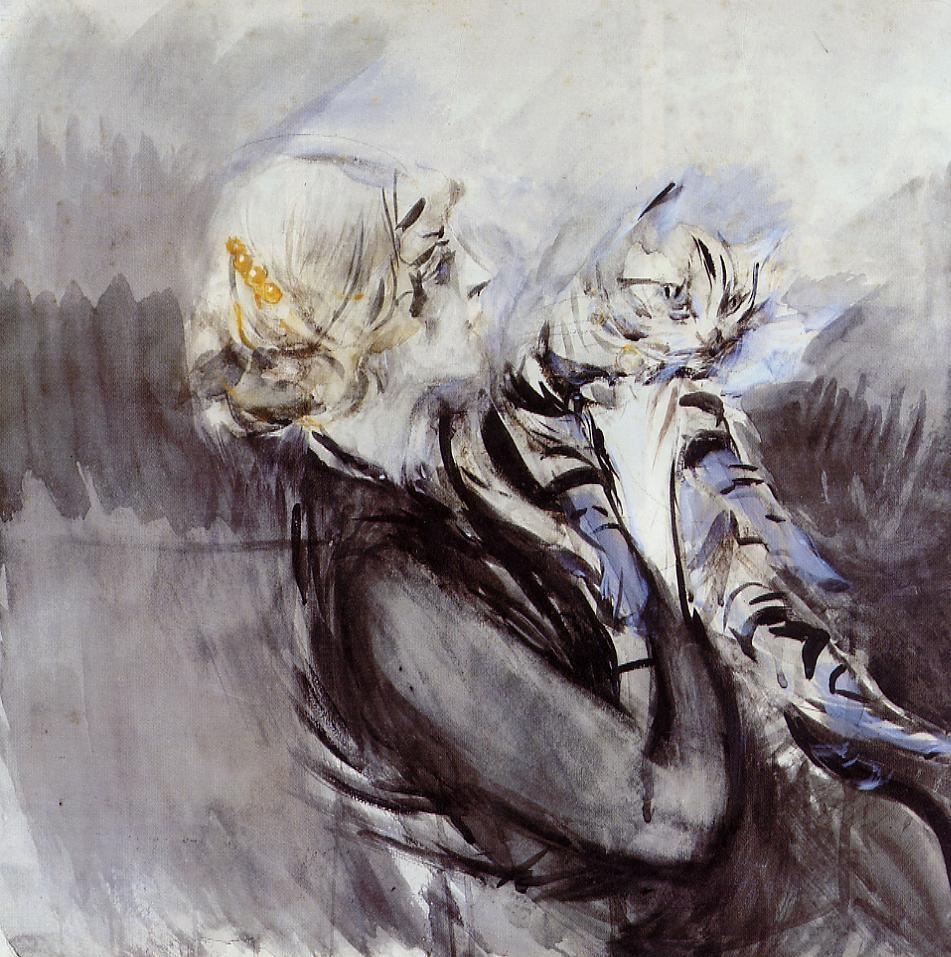 Dama Con Gato Boldini — Giovanni Boldini