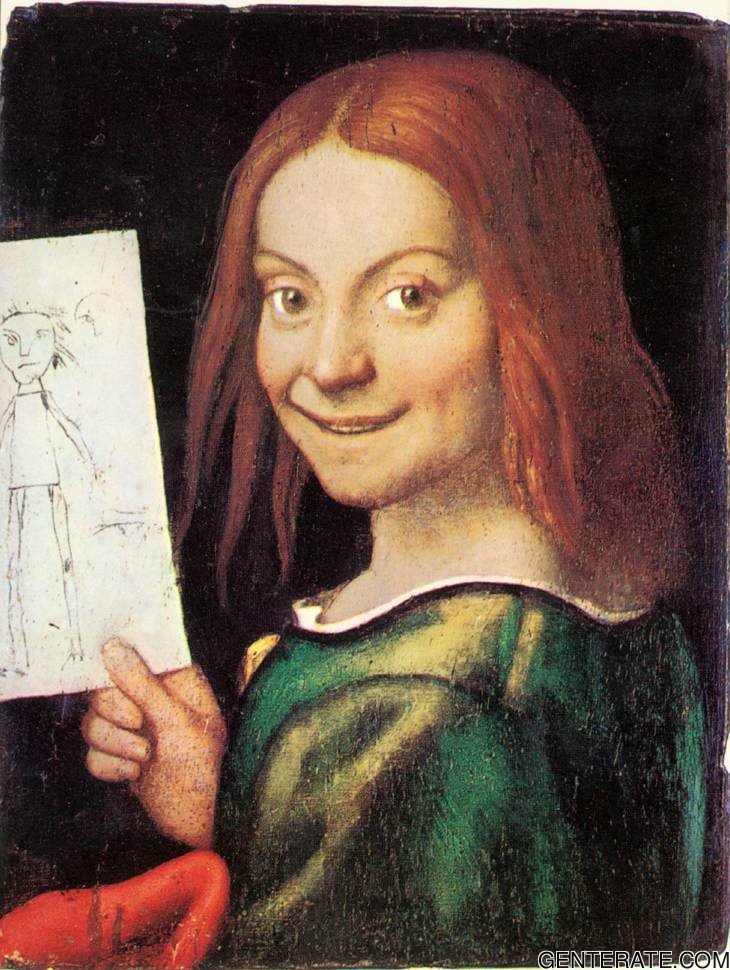 Read Headed Youth Holding Dibujo Caroto — Giovanni Francesco Caroto