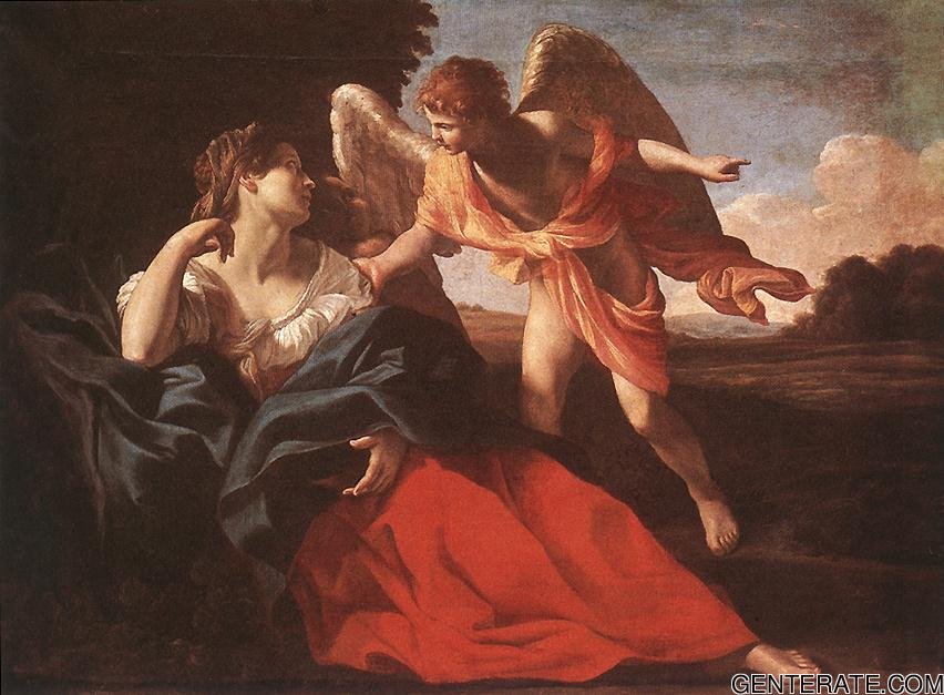 Hagar En Wilderness Lanfranco — Giovanni Lanfranco