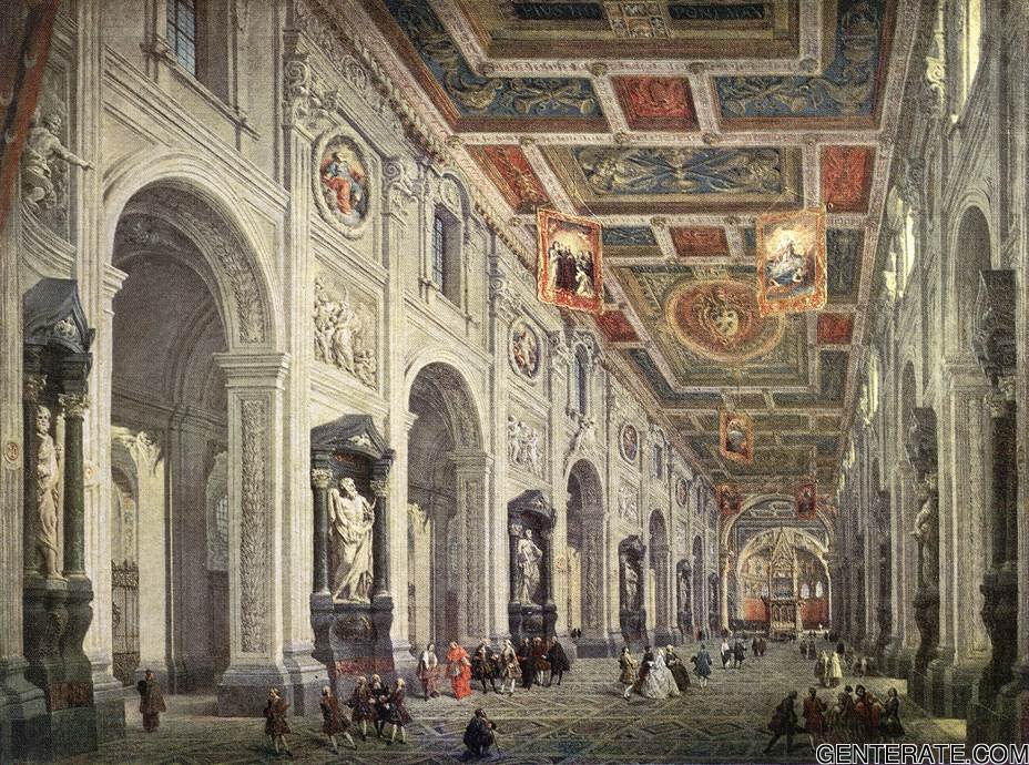 Interior De San Giovanni En Laterano En Roma Pannini — Giovanni Paolo Pannini