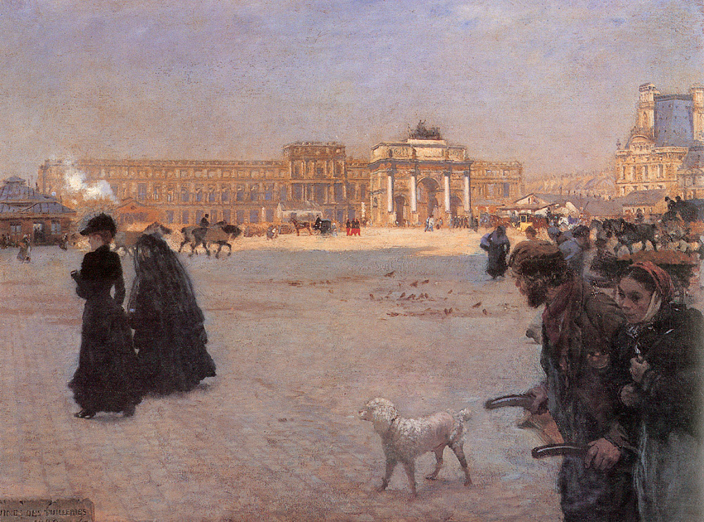 Place De Carrousel Y Ruinas De Tuileries Palacio Nittis — Giuseppe De Nittis